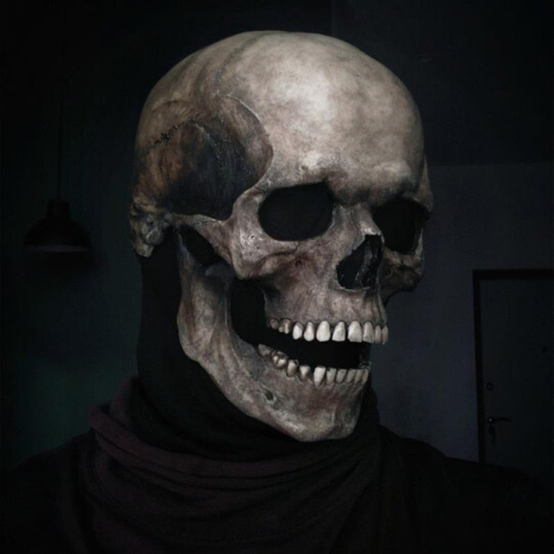 Full Head Skull Mask with Movable Jaw